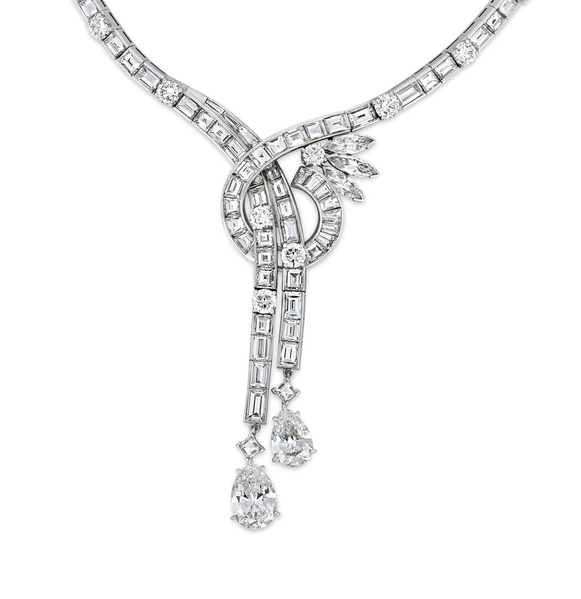 Modern Diamond Necklace, 36.77 Carats For Sale