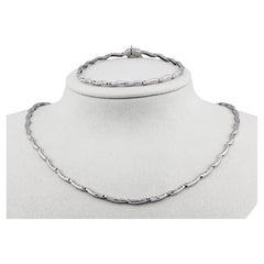 Diamond Necklace and Bracelet in 14K White Gold