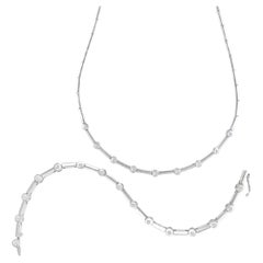 Diamond Necklace and Bracelet Set, with Approximately 1.50 Carats Diamonds