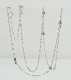 Diamond Necklace by the Yard Station 14k White Gold .20 Carat
