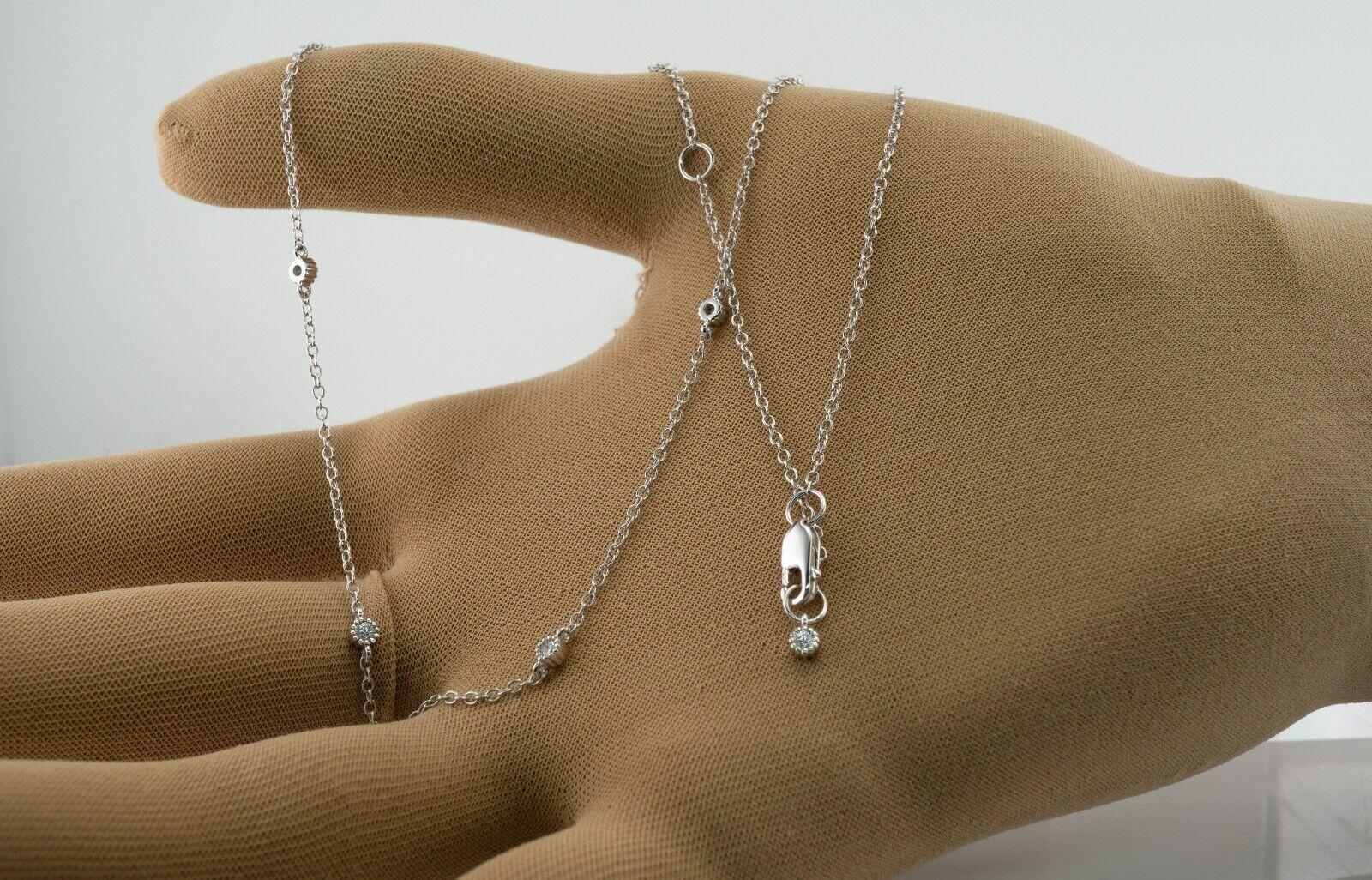 Women's Diamond Necklace by the Yard Station 14k White Gold .20 Carat For Sale