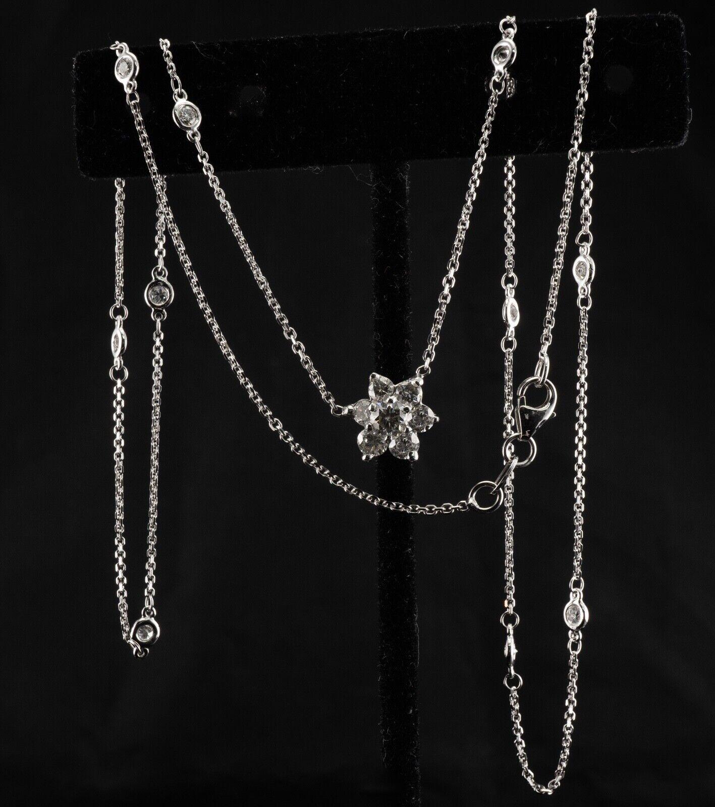 Diamant-Halskette von The Yard Station Halskette 14k Weißgold 1,18 Karat im Angebot 6