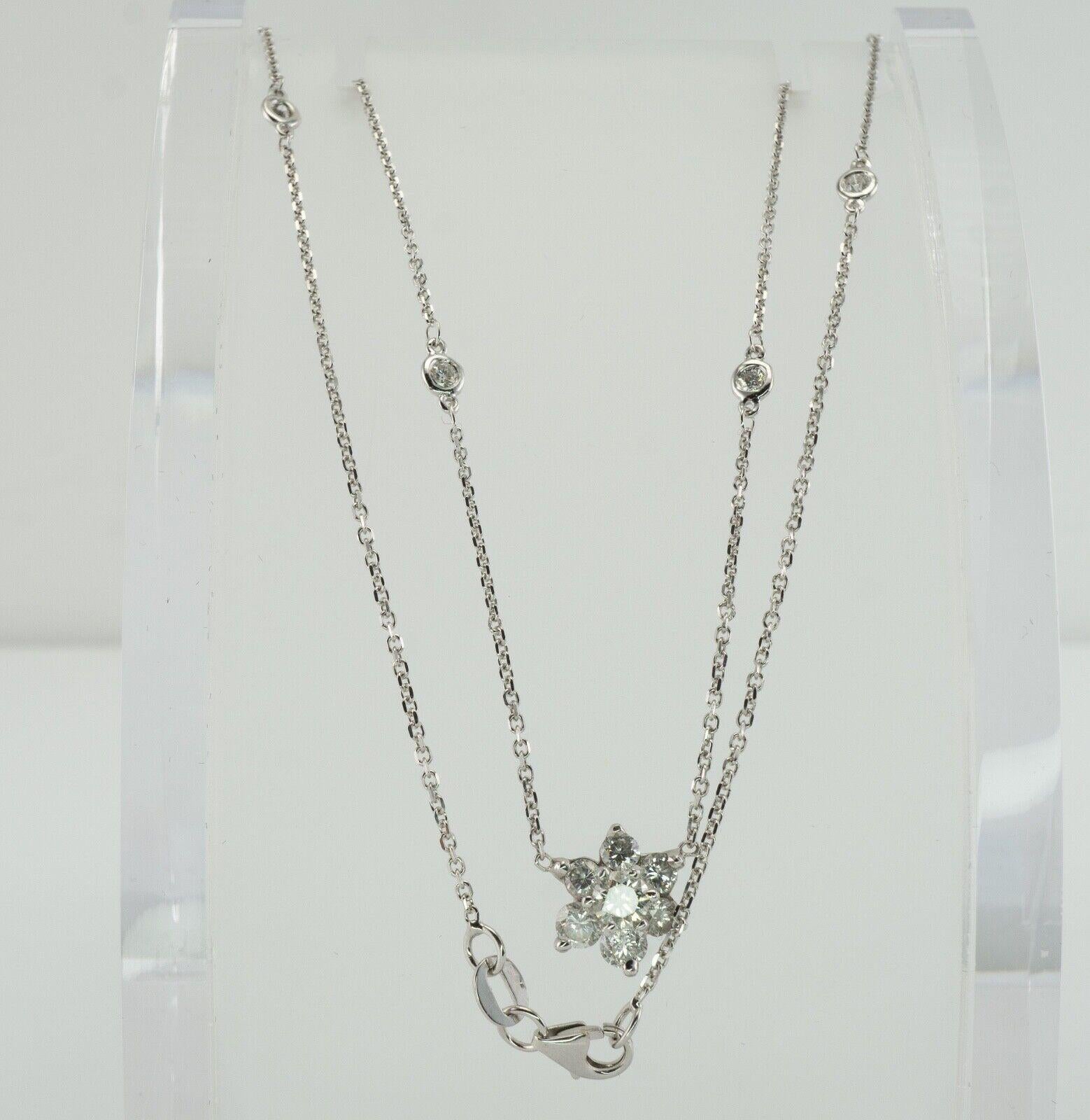 Diamant-Halskette von The Yard Station Halskette 14k Weißgold 1,18 Karat Damen im Angebot