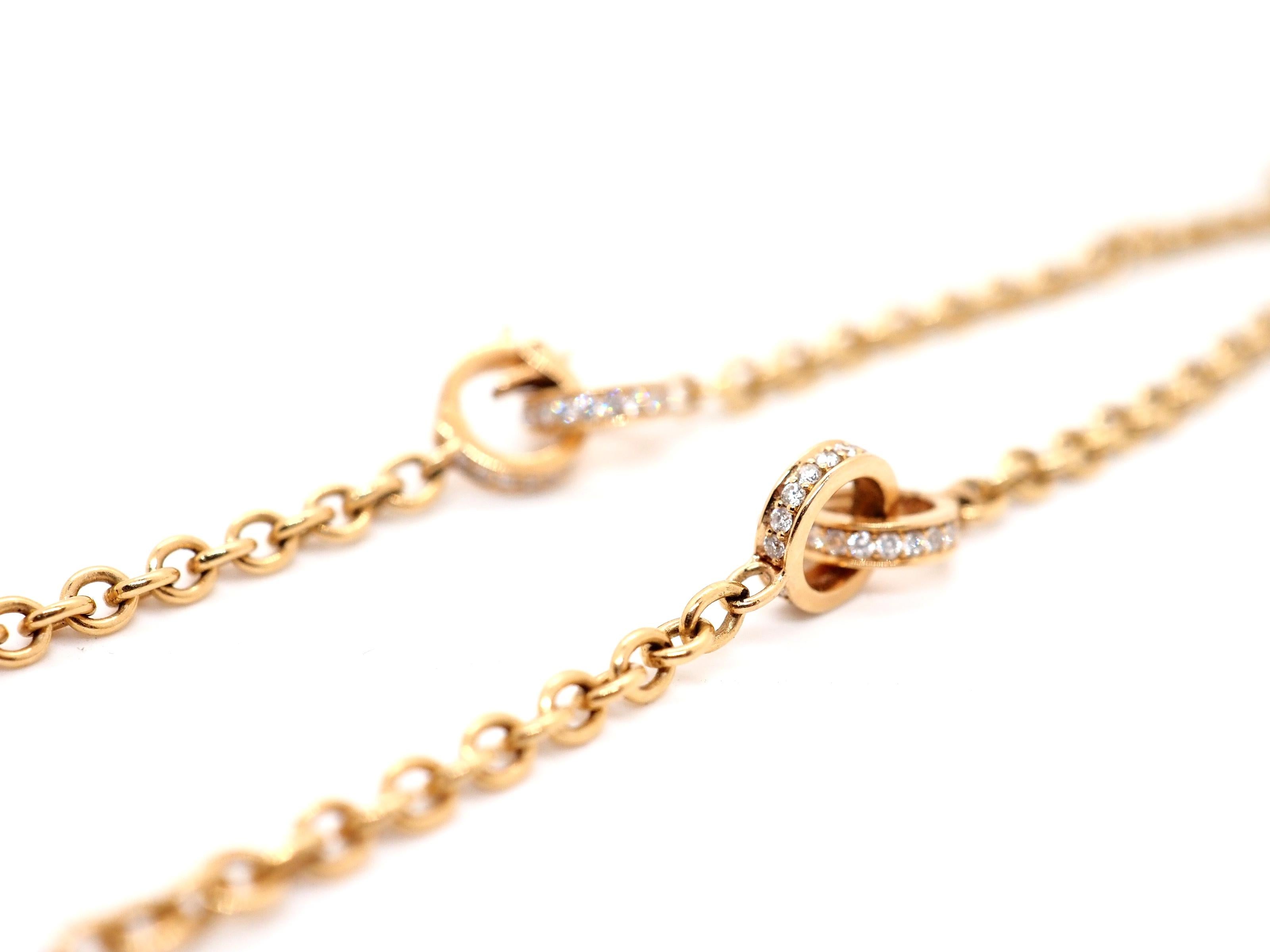 Diamond Necklace Chakras by Caspita 18 Karat Yellow Gold For Sale 7