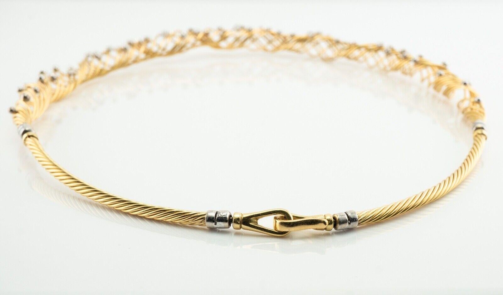 Diamond Necklace Choker 18K Gold For Sale 3