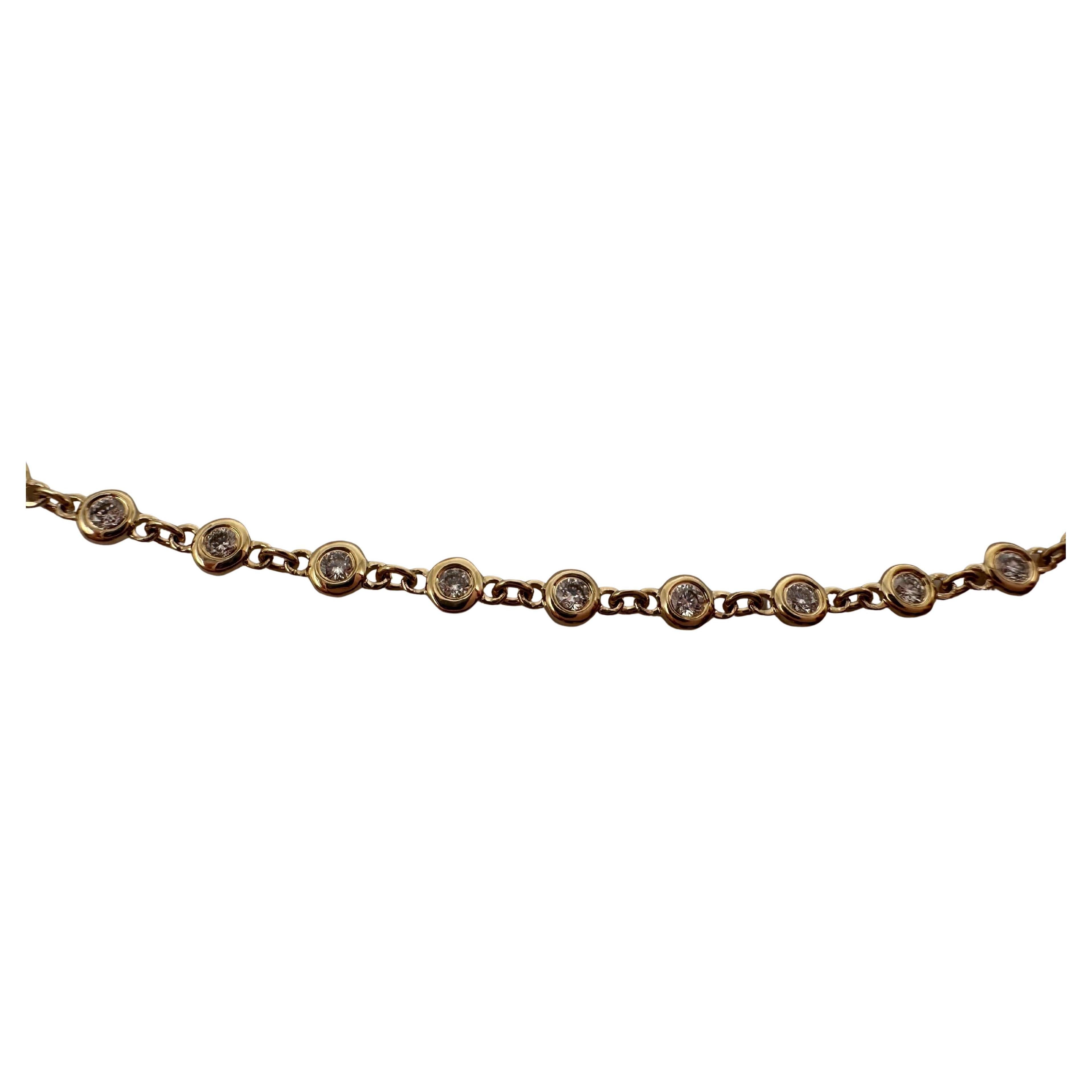 Diamond necklace diamonds by the yard necklace 14KT gold 0.76 carats