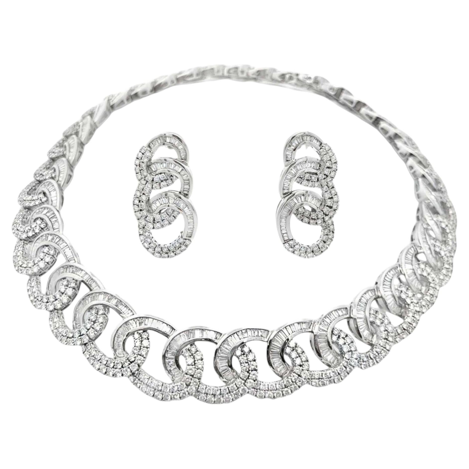 Diamond Necklace & Earrings Set