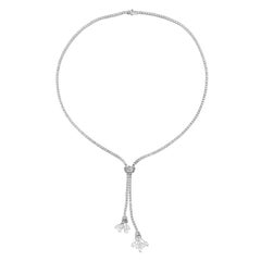 Estate Platinum and Diamond "lariat" Necklace