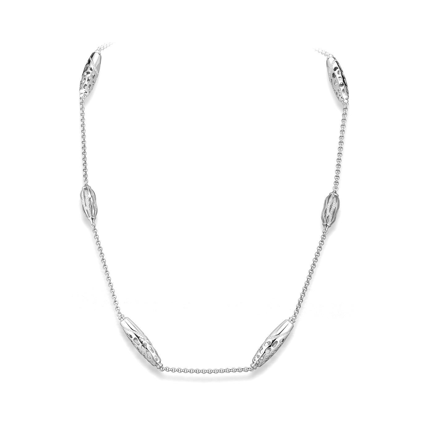 Necklace in 18kt white gold set with 528 diamonds 2.37 cts (80 cm)