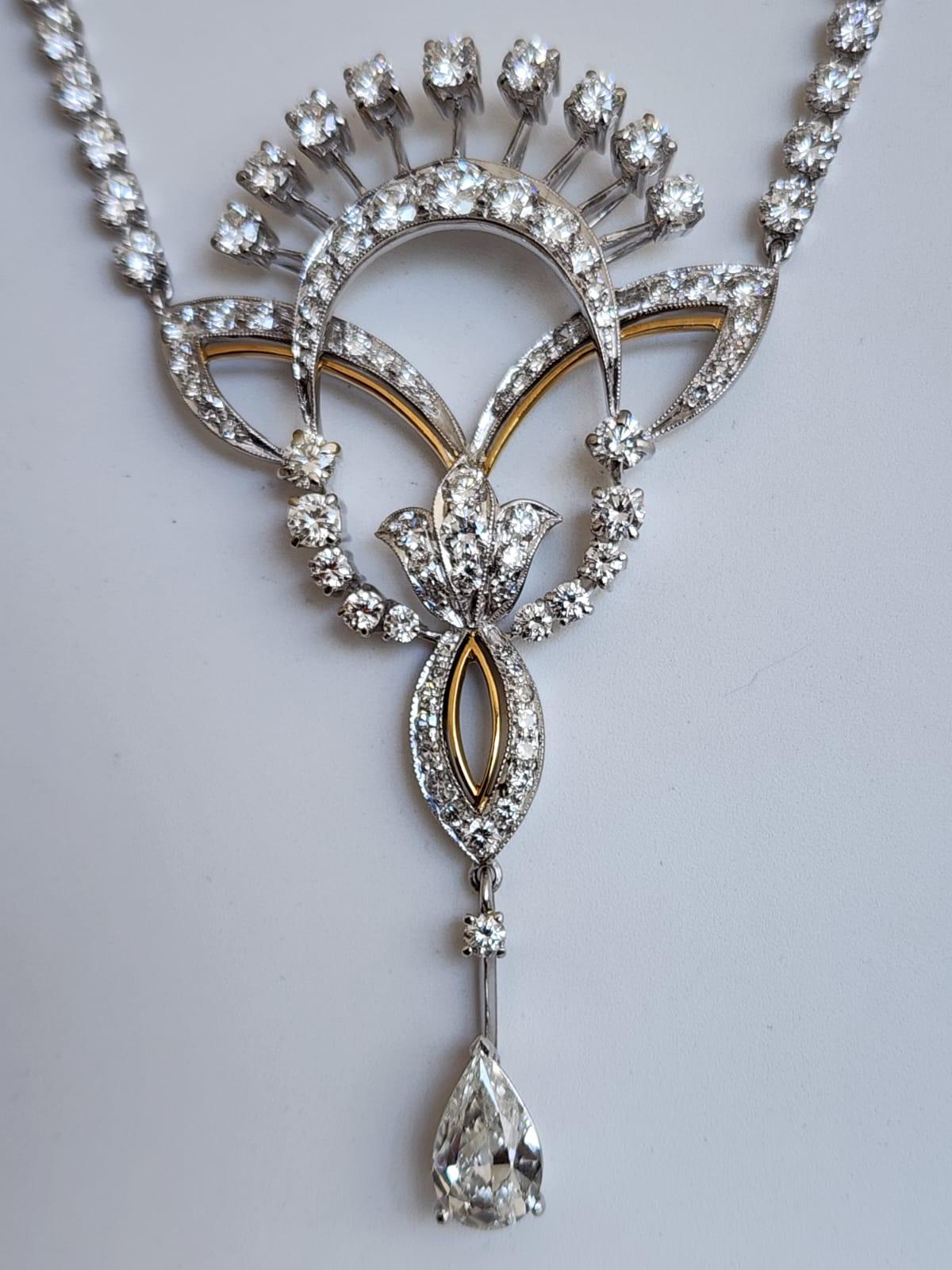 diamond necklace with detachable pendant