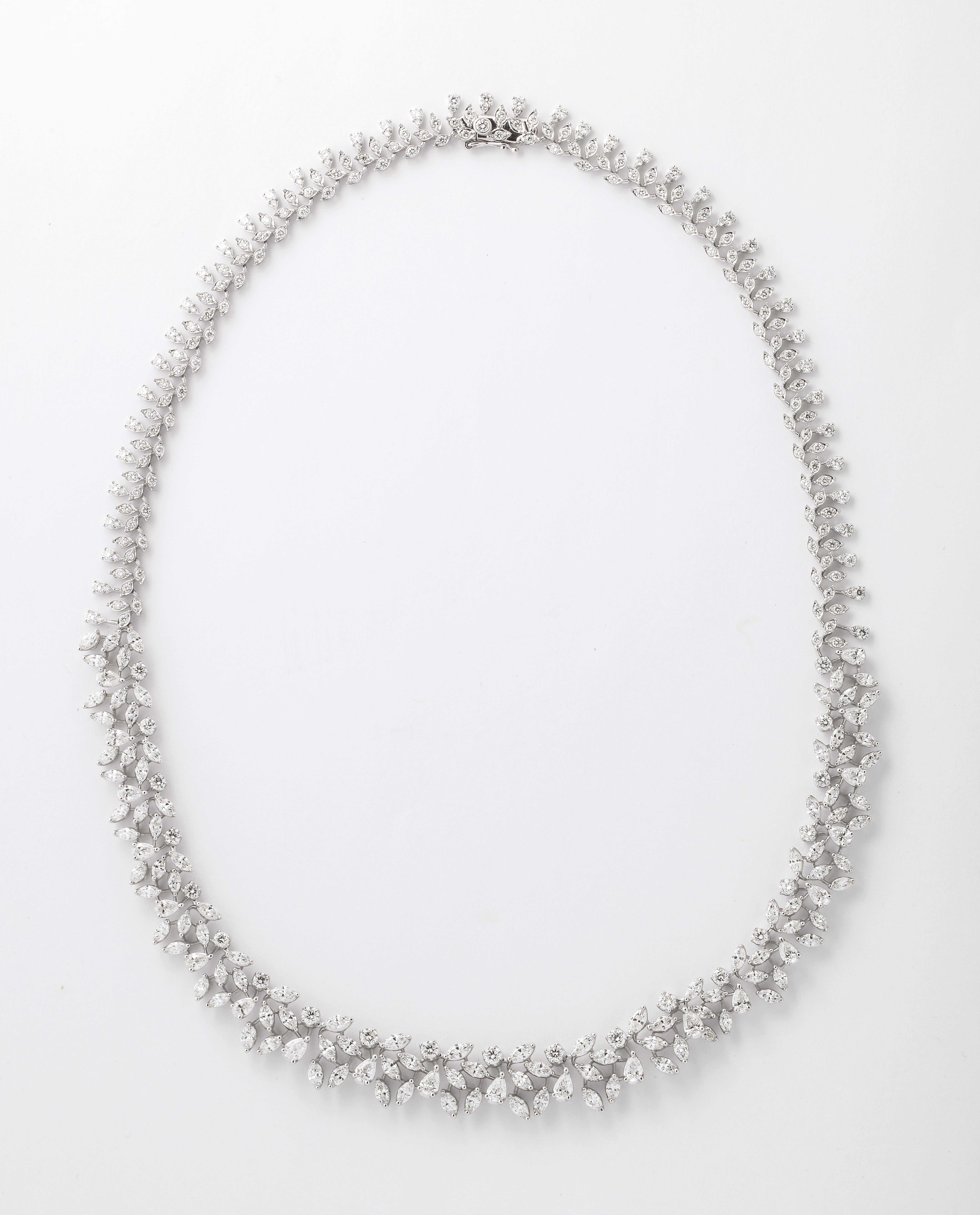 Pear Cut Diamond Necklace  For Sale