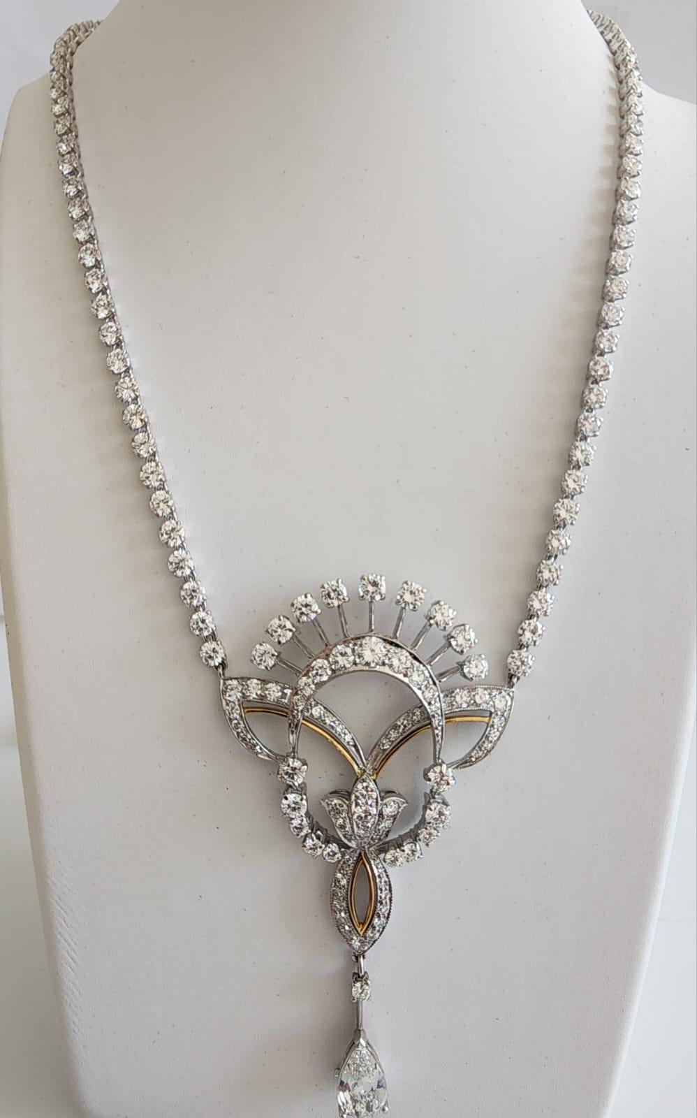 Art Deco Diamond Necklace For Sale