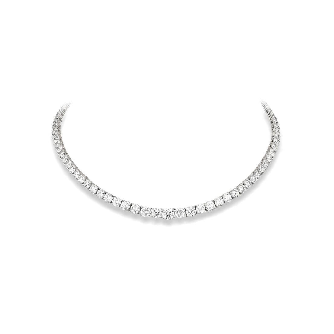 Collar de diamantes Corte redondo en venta