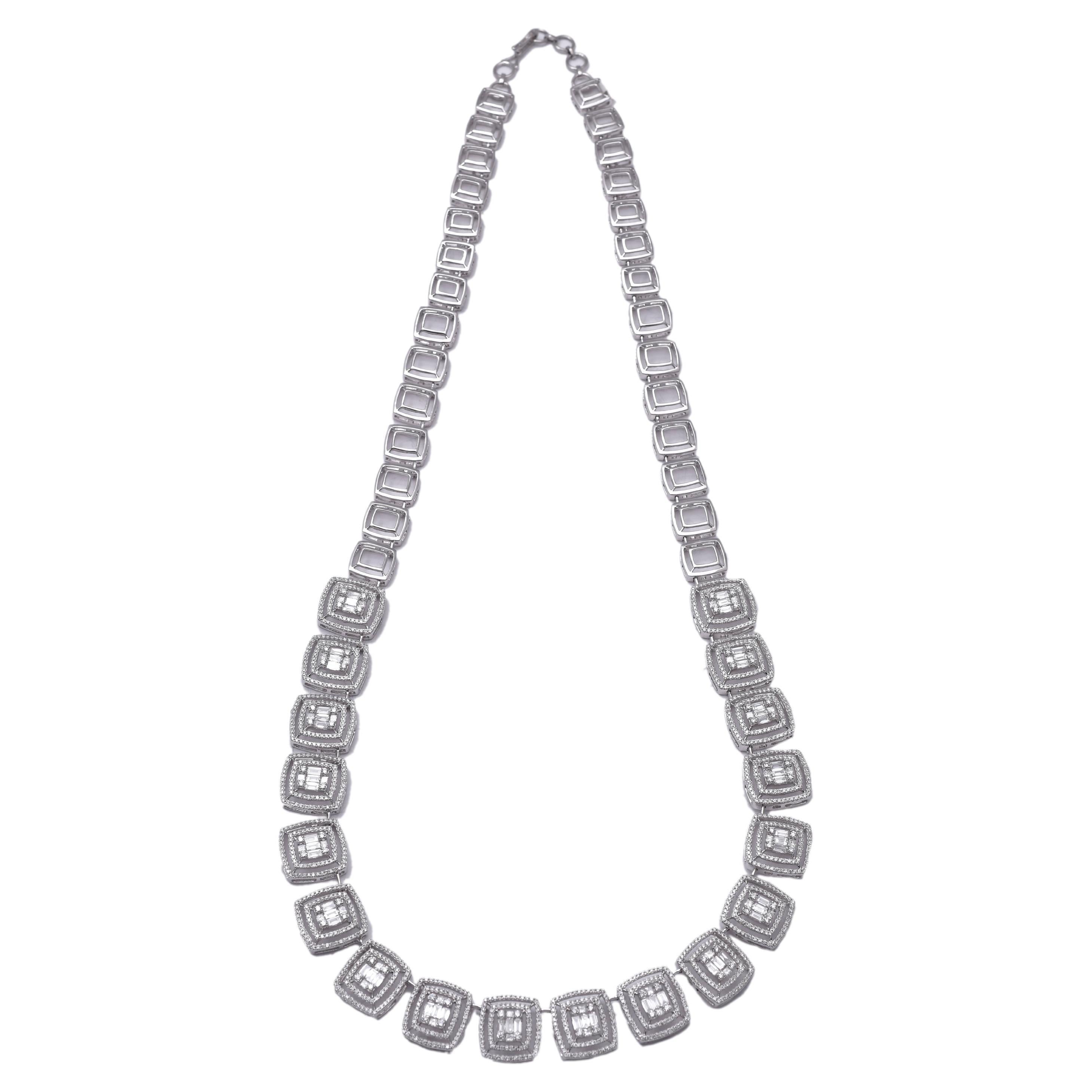 18k gold Diamond Necklace For Sale at 1stDibs