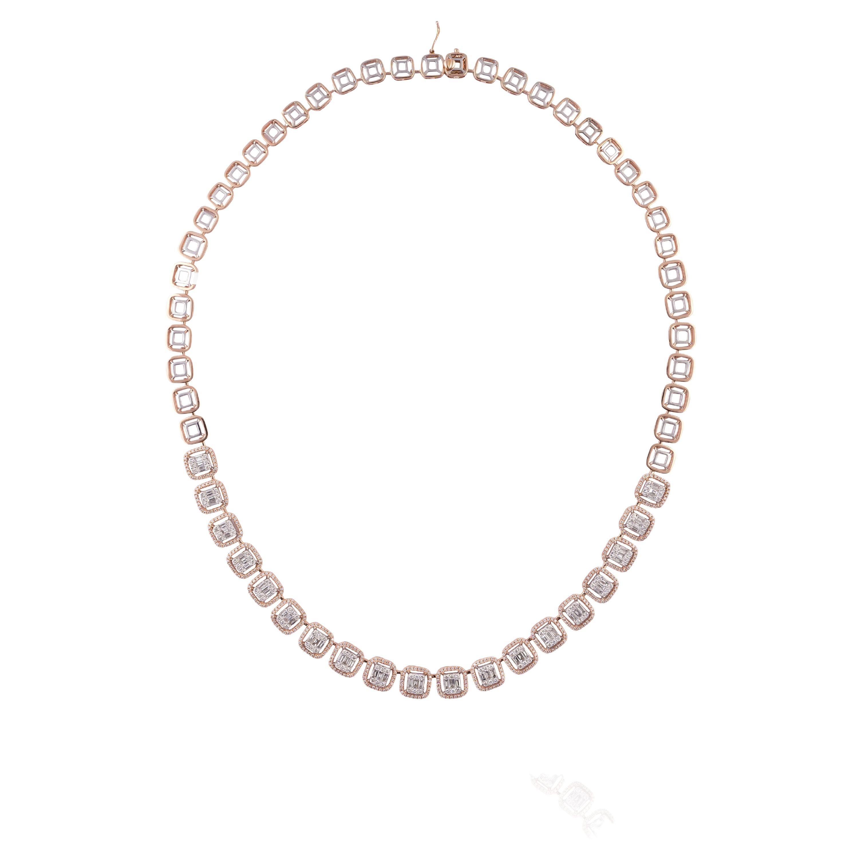 Diamond Necklace in 14k gold For Sale at 1stDibs