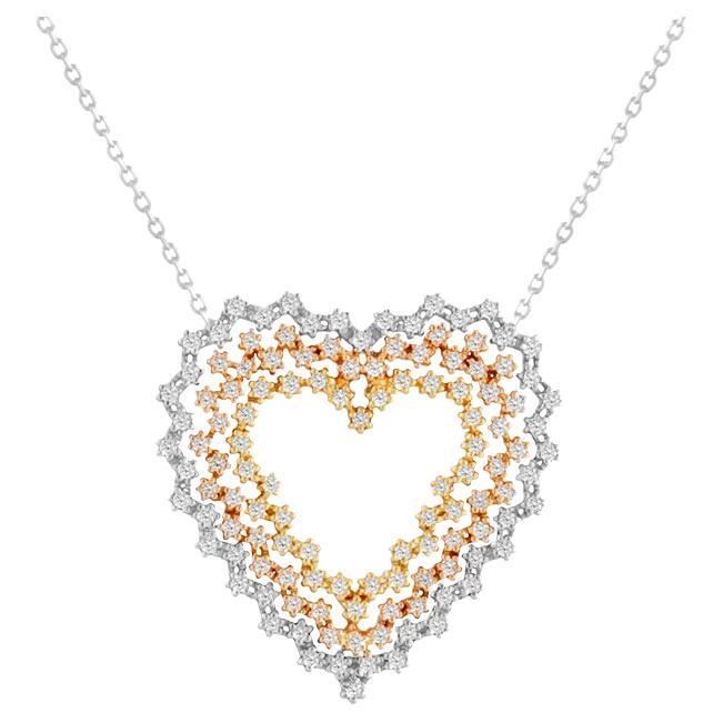 Diamond Necklace, Harmony Heart Pendant