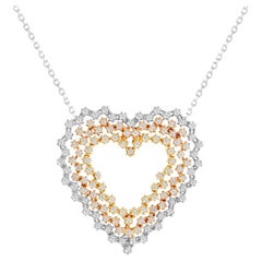 Diamond Necklace, Harmony Heart Pendant