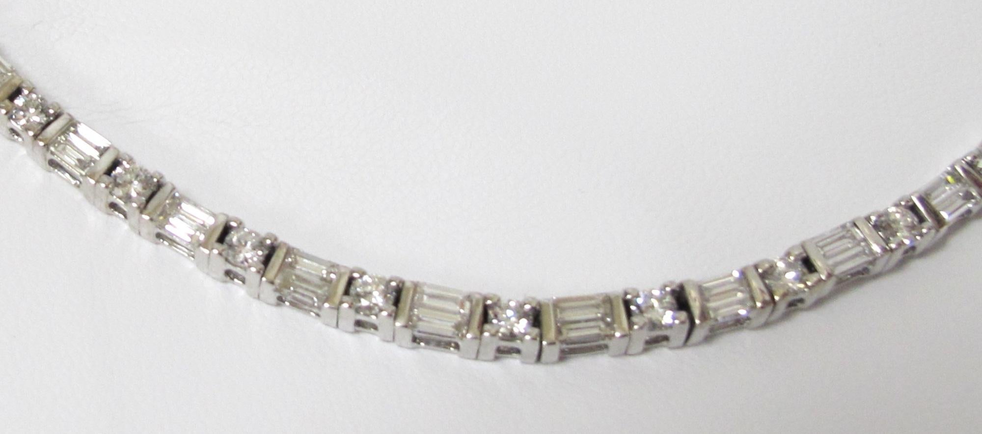 Diamond Necklace in 14 Karat White Gold 3