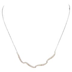 Diamond Necklace in 14kt White Gold - 1.25ctw GH SI-I1 Diamonds, Adjustable, New