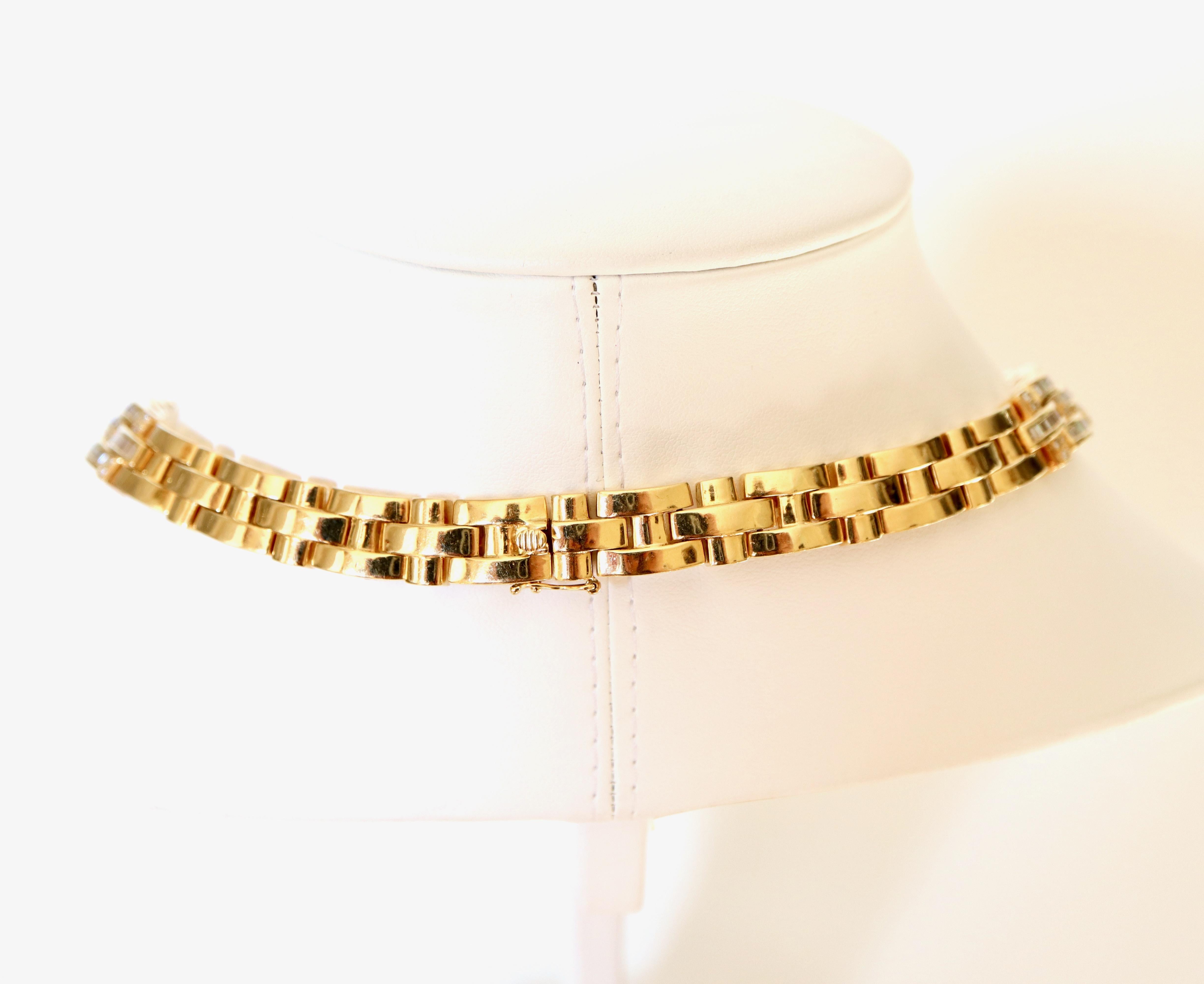 Women's Diamond Necklace in 18 Carat Yellow Gold and Diamonds For Sale