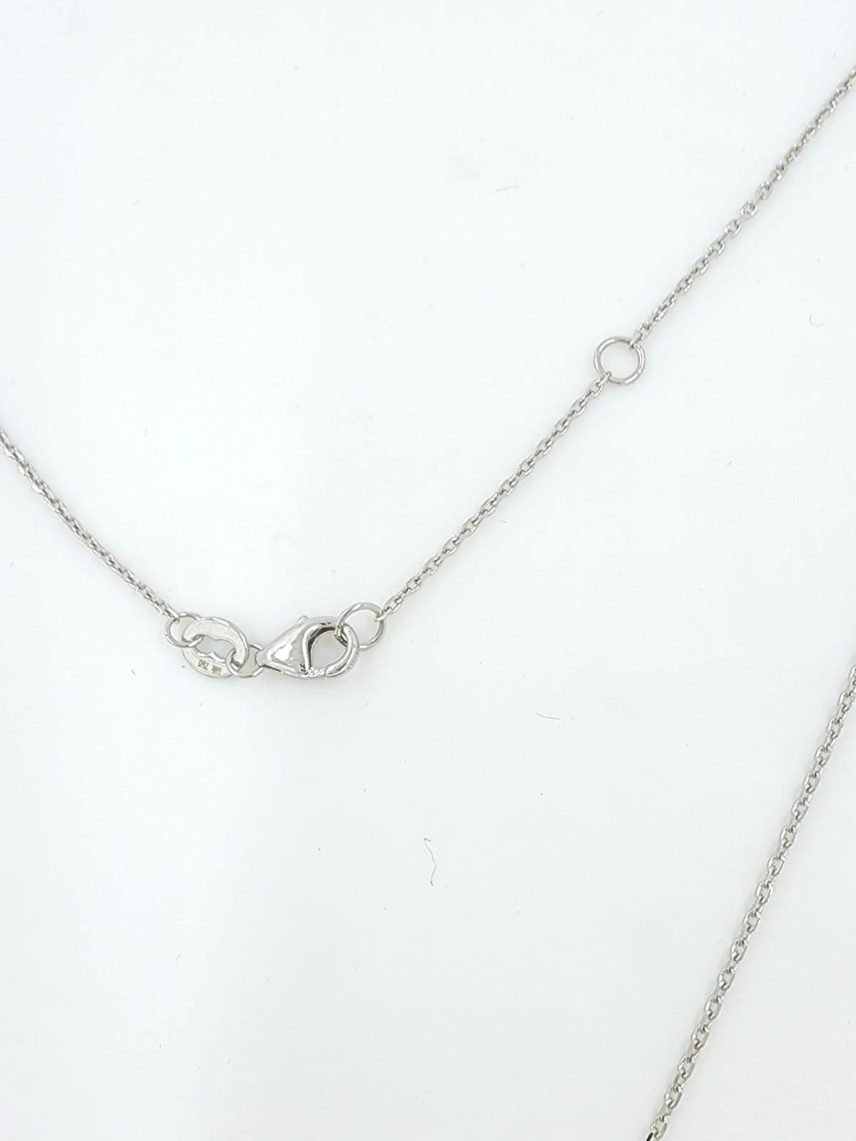 Modernist Diamond Necklace in 18 Karat White Gold For Sale