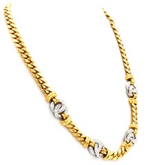 Diamond necklace in 18K gold necklace with 1.7 ct diamonds
