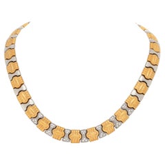 Diamond Necklace in 18k White and Yellow Gold