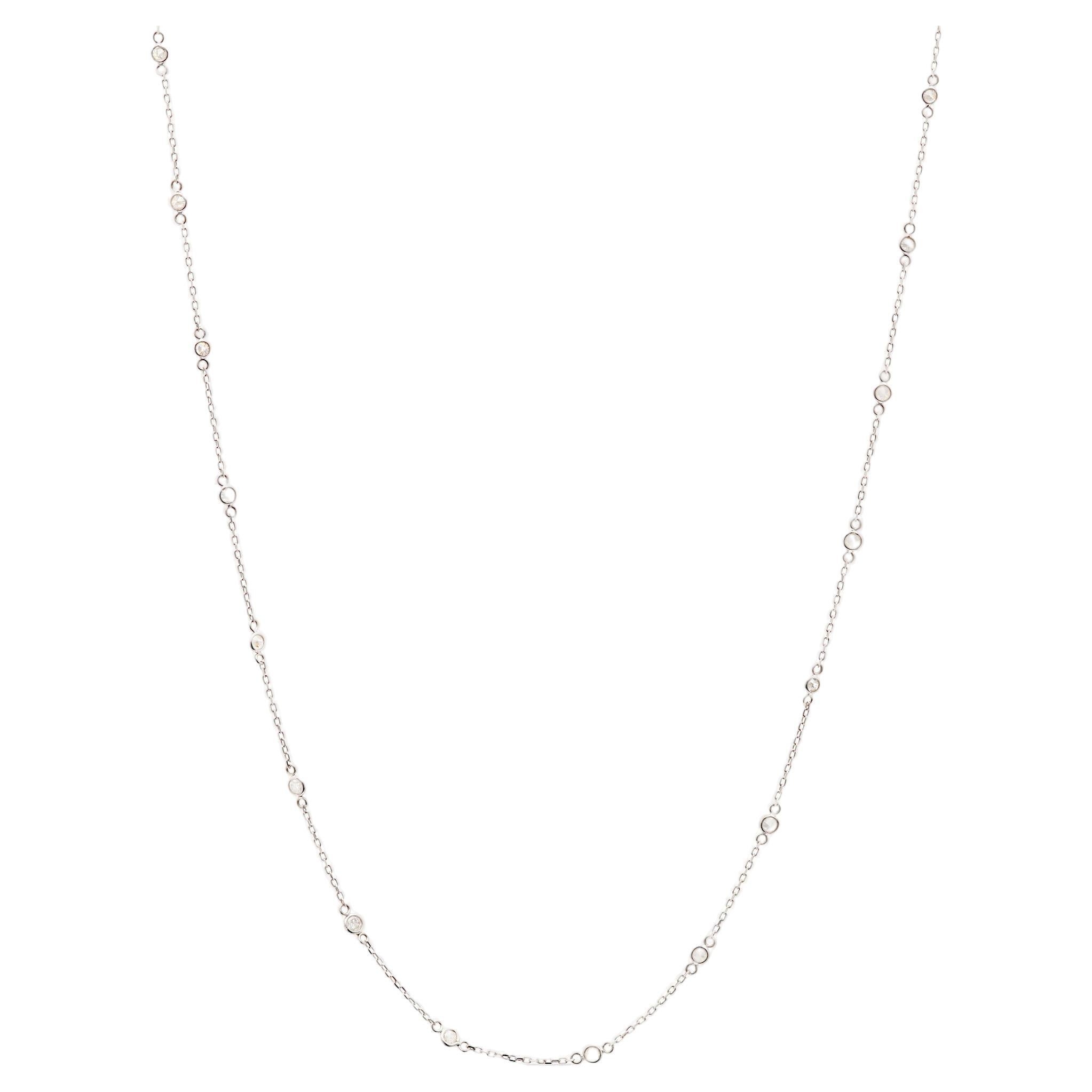 Diamond Necklace In 18K White Gold For Sale