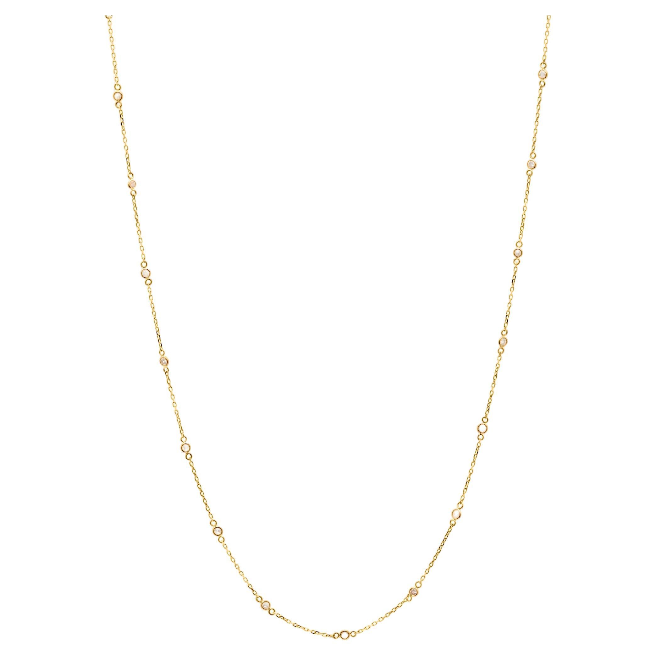 Diamond Necklace In 18K Yellow Gold For Sale
