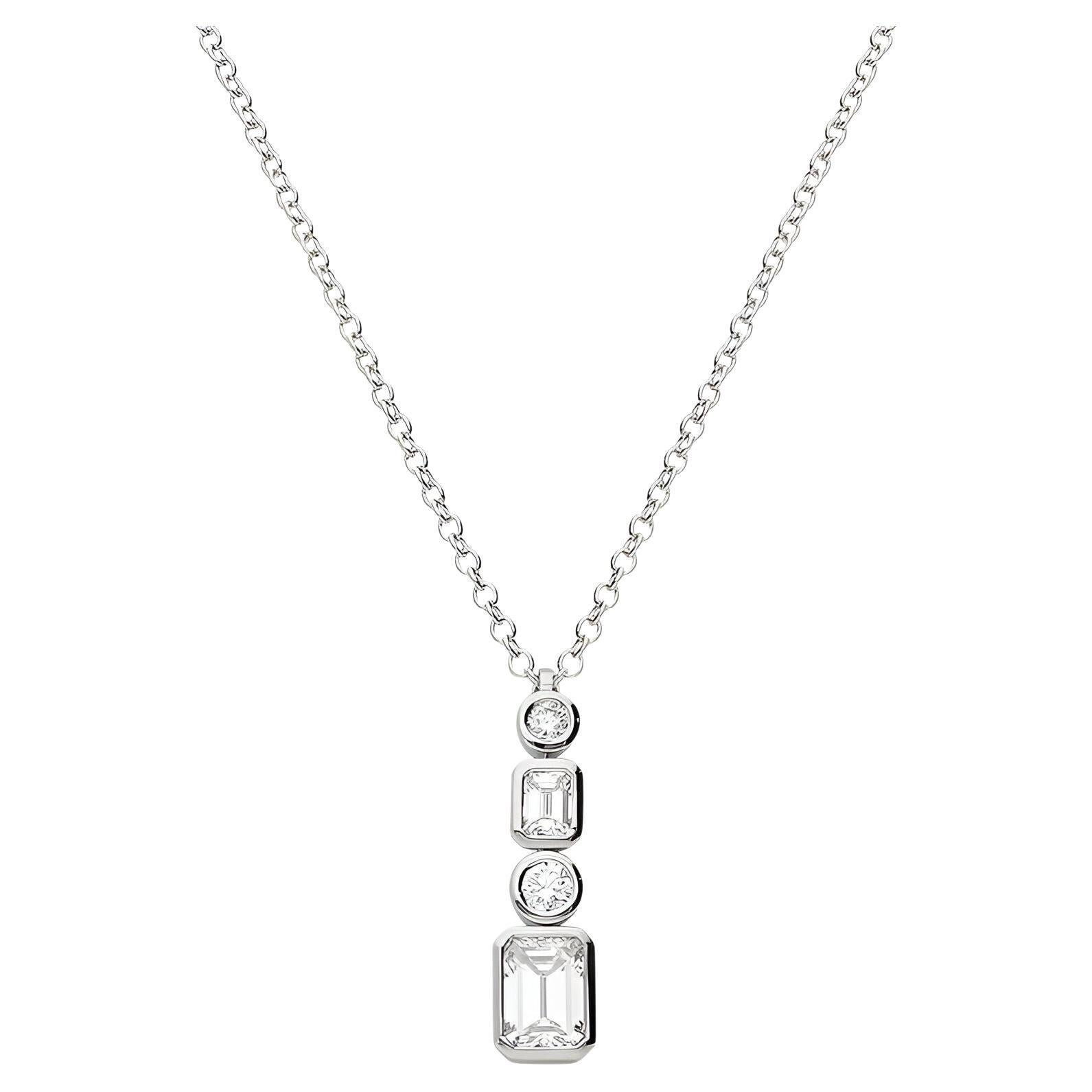 Collar de diamantes en oro blanco de 18 quilates, 1,47 quilates