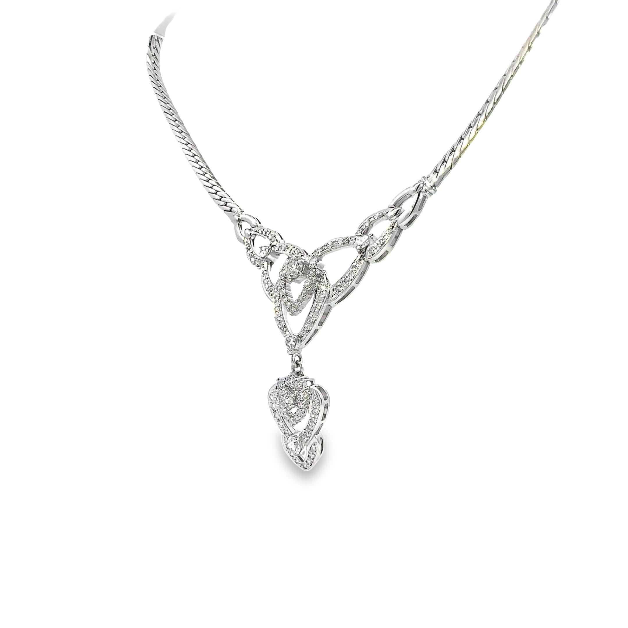 Art Déco Collana di diamanti in platino in vendita