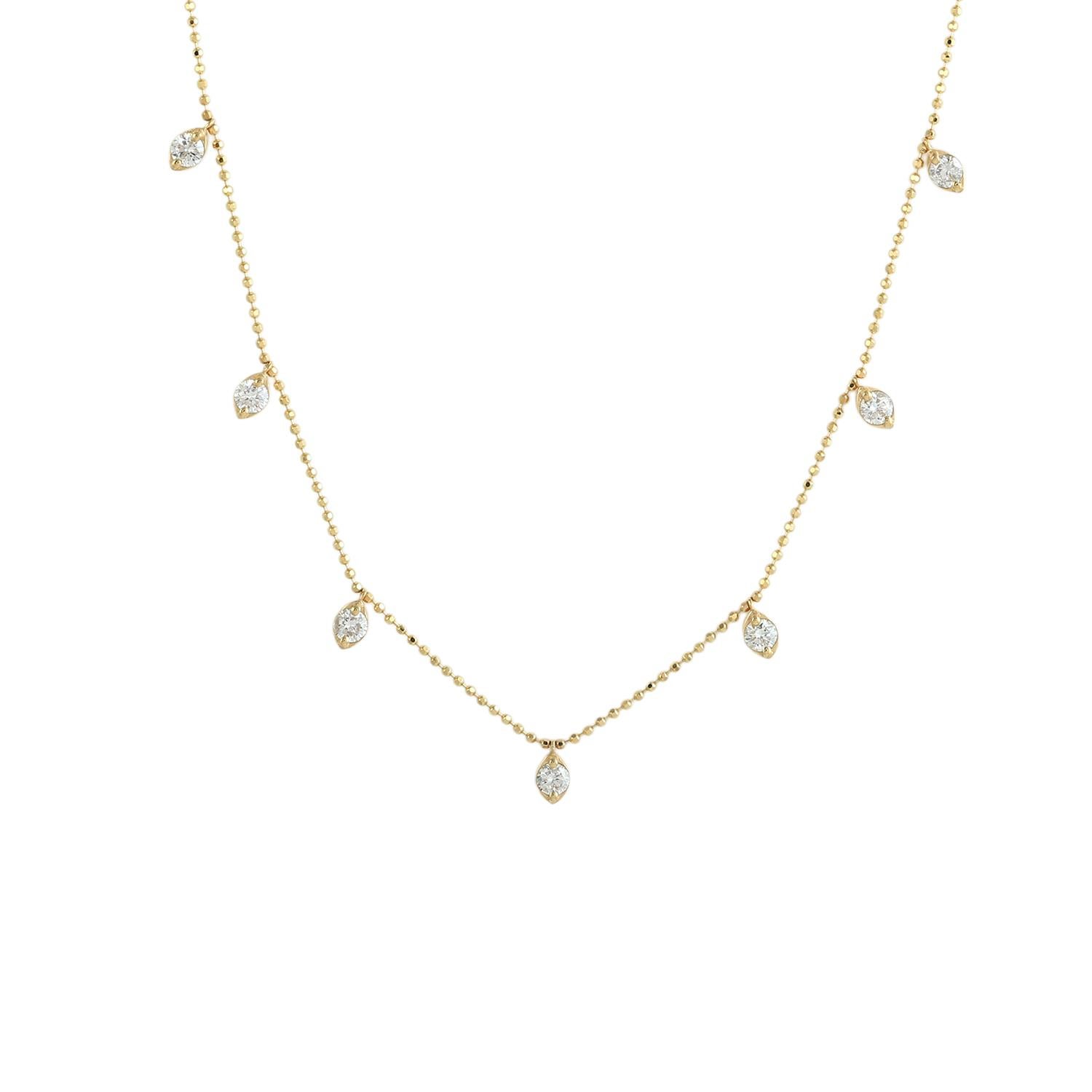 Diamant-Halskette aus 18k Gelbgold (Art déco) im Angebot