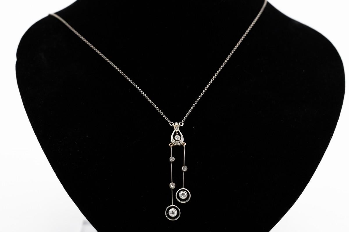 Art Nouveau Collana negligée con diamanti, inizio XX secolo. in vendita