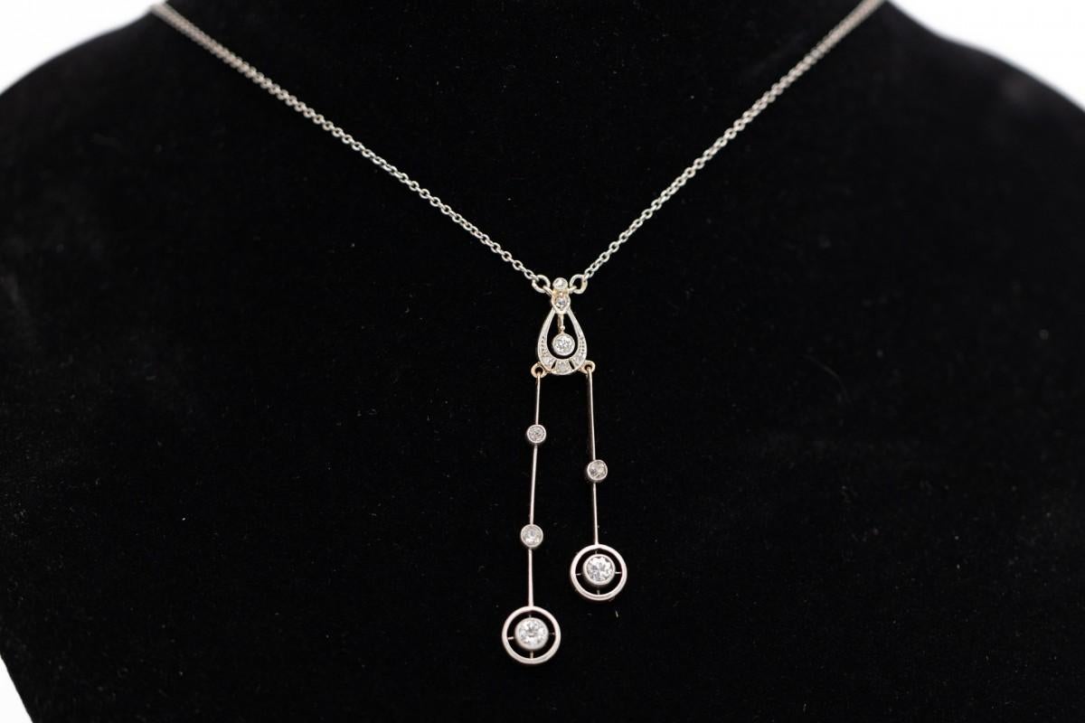 da uomo o donna Collana negligée con diamanti, inizio XX secolo. in vendita