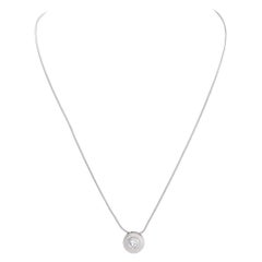 Collana con diamanti su catena italiana "Diamond Cut" in oro bianco 14k