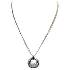 Diamond Necklace Pendant 3tcw 14k white Gold High End Designer Piece