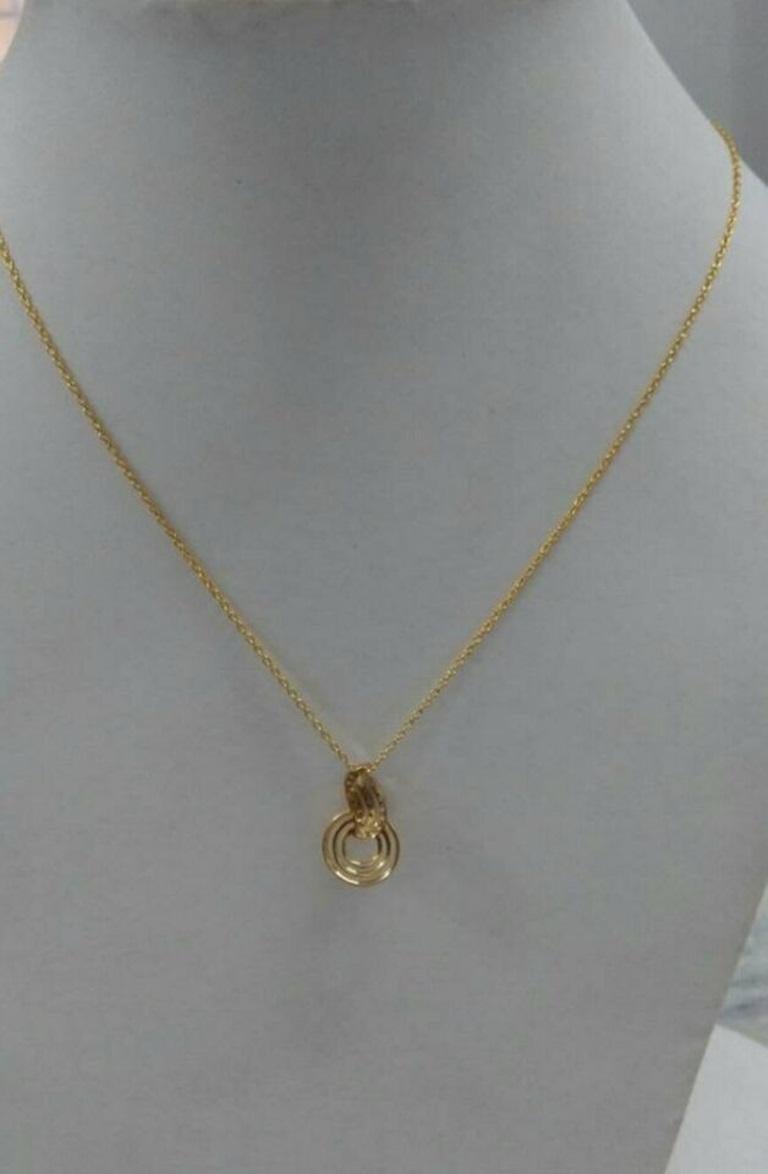 Taglio rotondo Collana con ciondolo di design con diamante rotondo in oro massiccio 14k in vendita