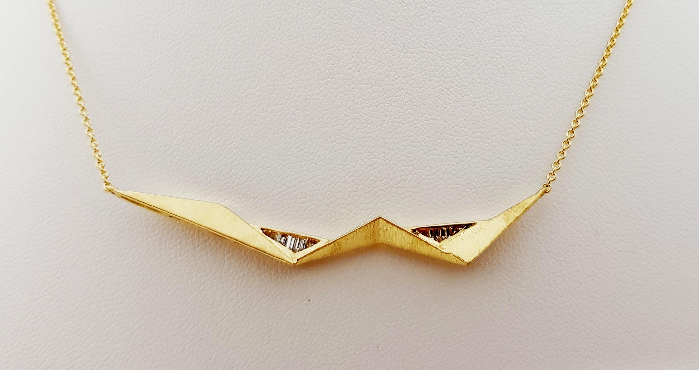 Diamant-Halskette mit 0,38 Karat in 18 Karat Goldfassung von Kavant & Sharart

Breite: 1,3 cm 
Länge: 46,0 cm
Gesamtgewicht: 6,50 Gramm

