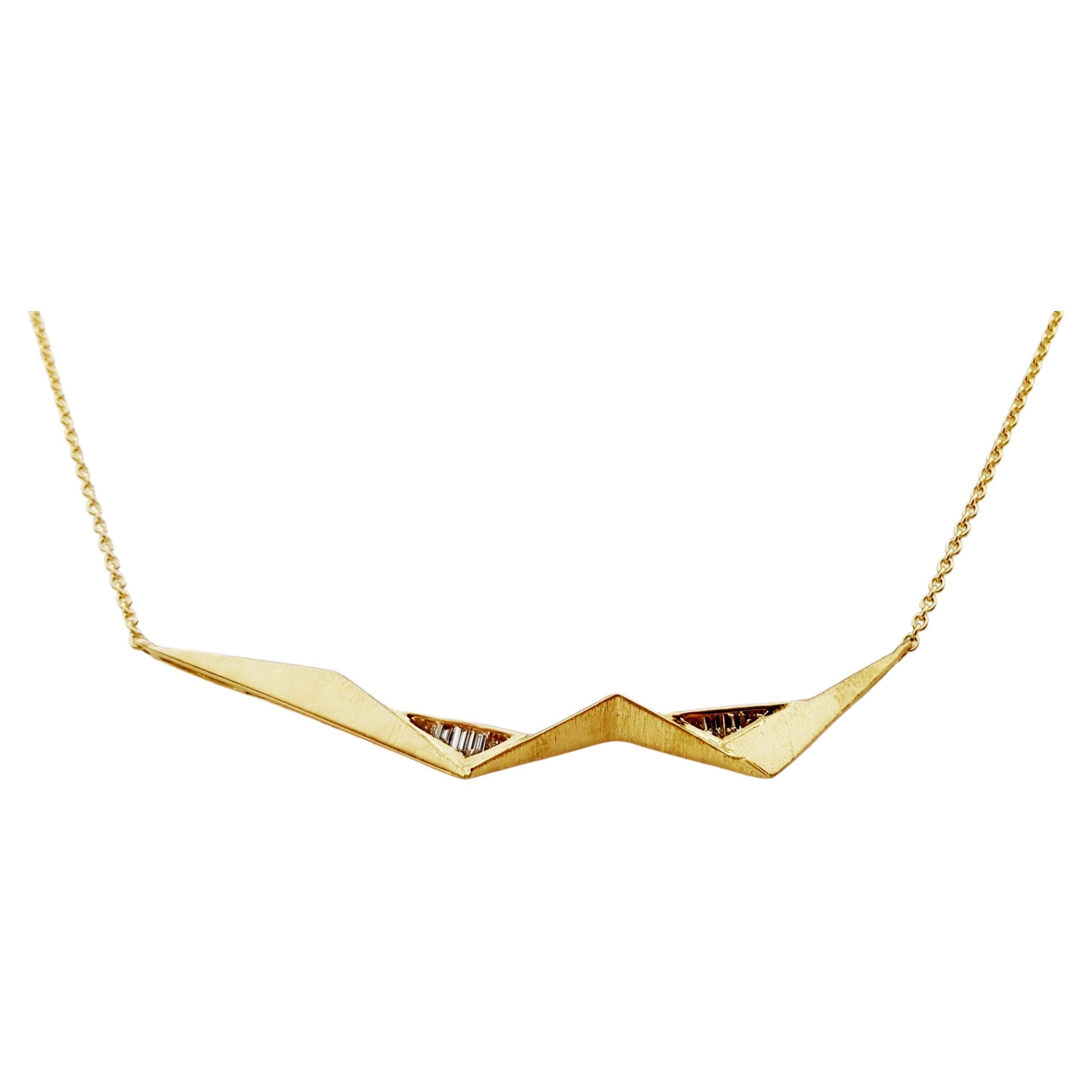 Diamant-Halskette in 18 Karat Goldfassung von Kavant & Sharart im Angebot