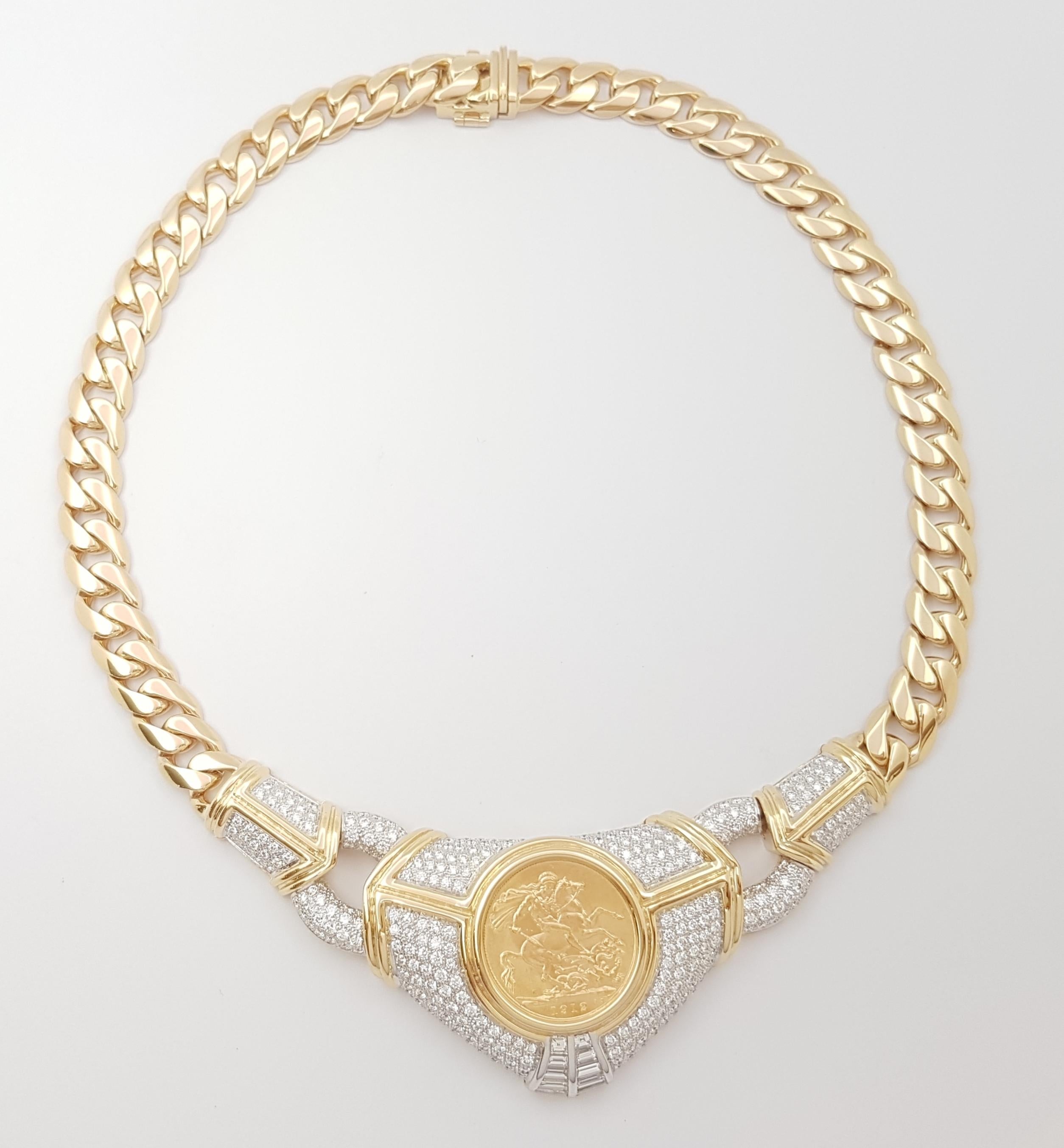 Contemporary Diamond Necklace set in 18K Gold Settings For Sale
