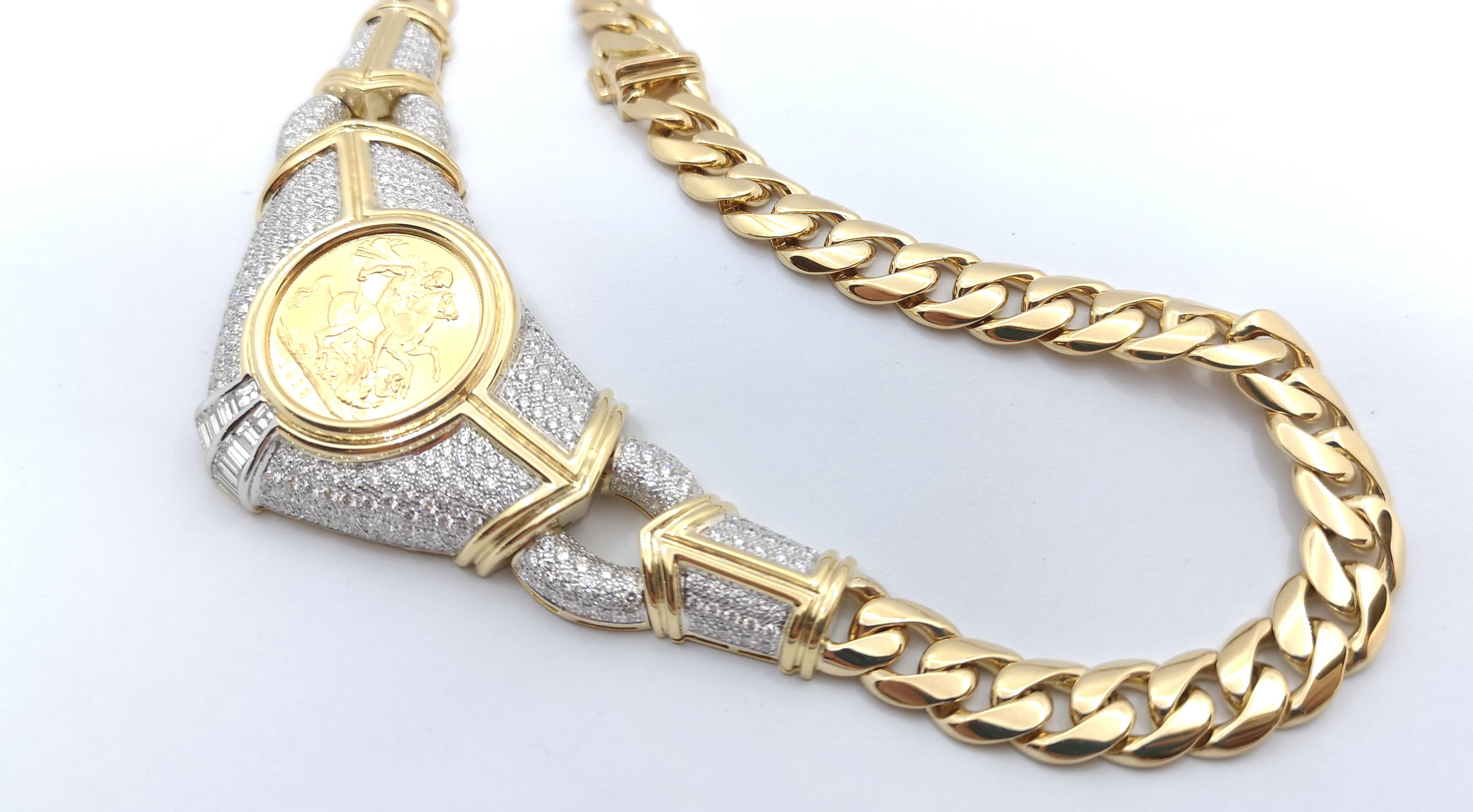 Diamond Necklace set in 18K Gold Settings For Sale 2