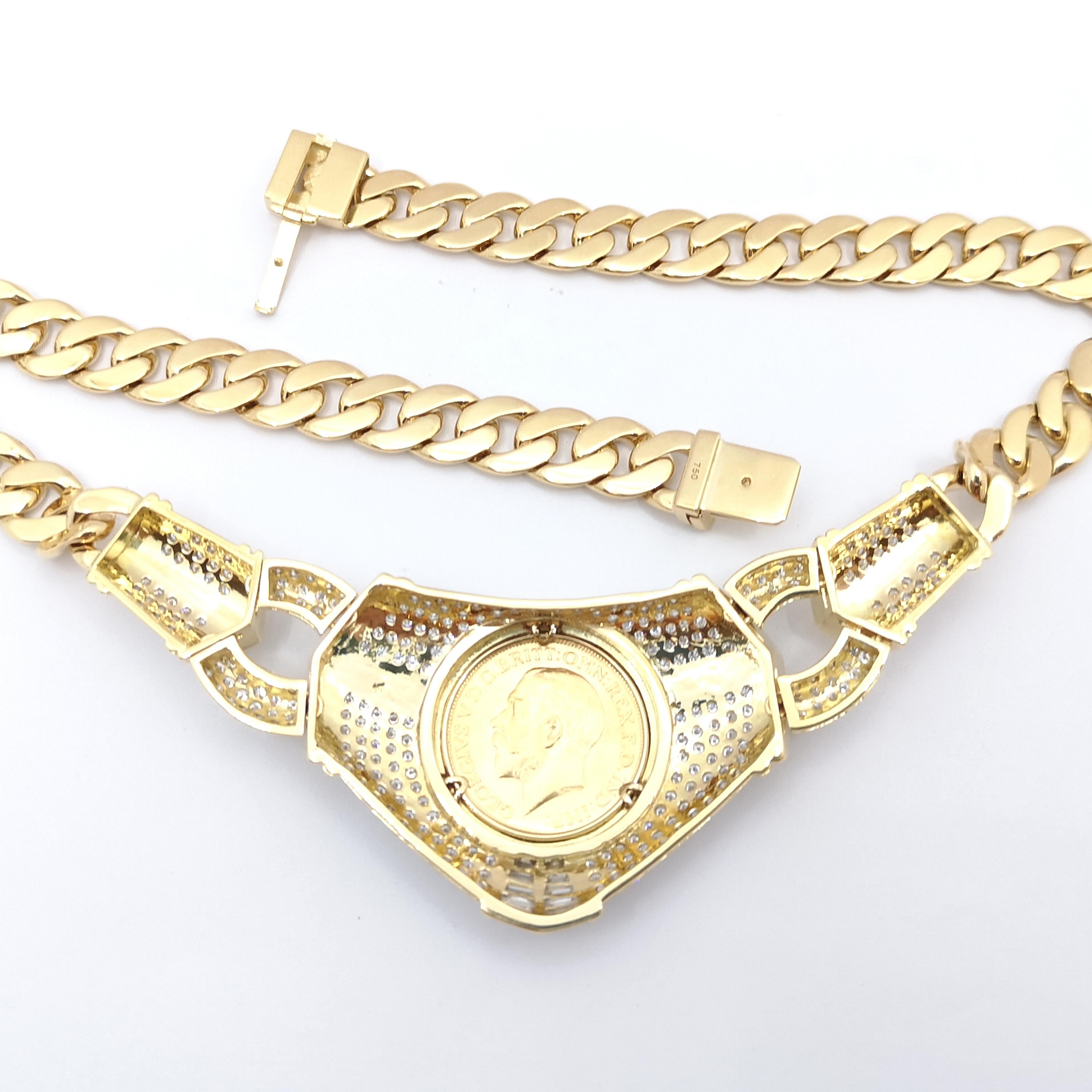 Collier serti de diamants en or 18 carats en vente 3