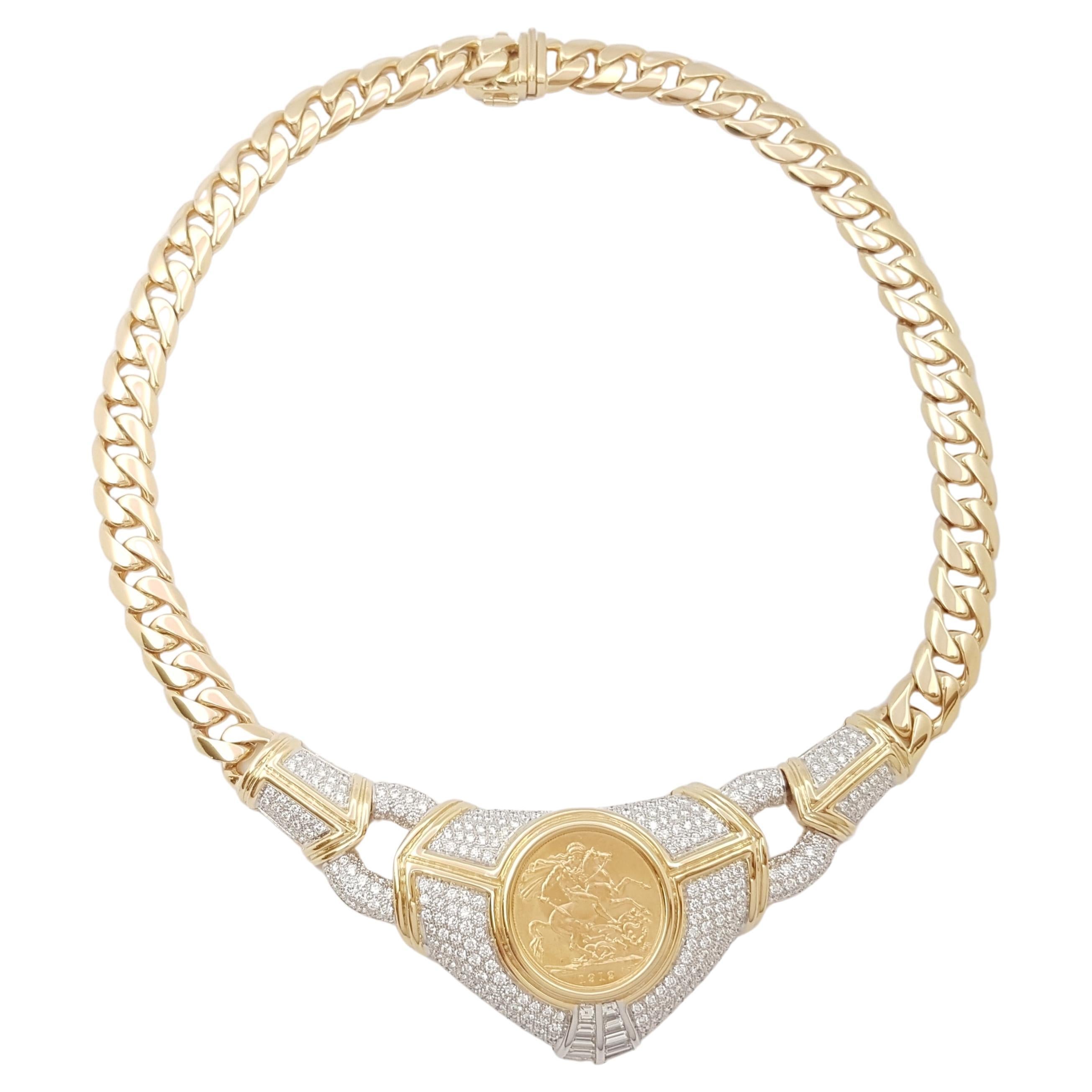 Diamant-Halskette in 18 Karat Gold gefasst