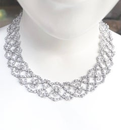 Diamond Necklace set in 18K White Gold Settings