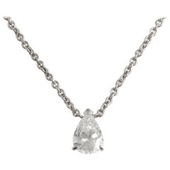 Diamond Necklace Set with a 1.09 Carat Pear-Shaped D VS2. Diamond Necklace Set with a 1.09 Carat Pear-Shaped D VS2.