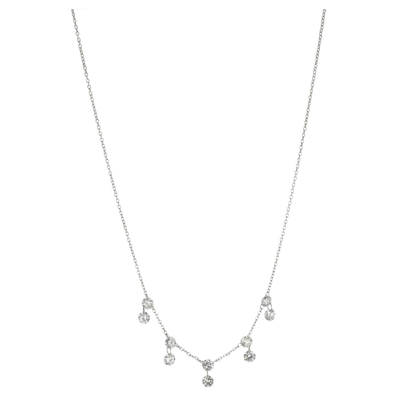 Collar de diamantes de Willow Diamonds de 1,55 quilates en oro blanco de 18 quilates y platino en venta