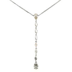 Diamond Necklace With 18k Gold Drop Chain