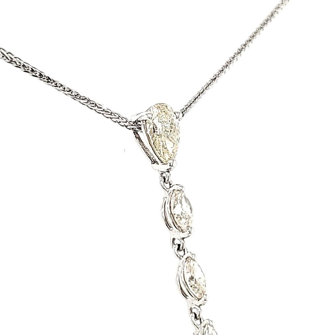 Diamond Necklace With 18k Gold Drop Chain In New Condition For Sale In Hong Kong, HK