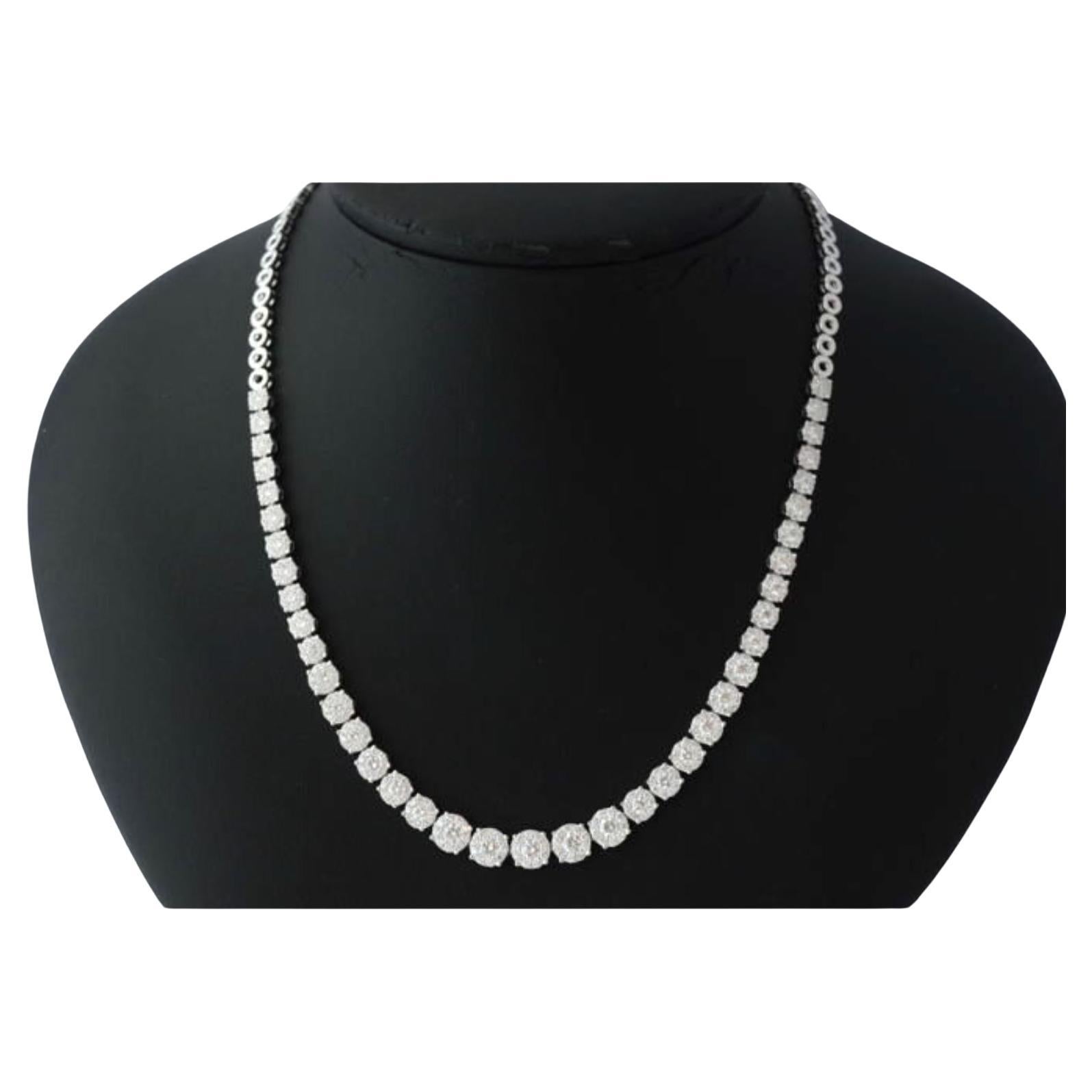 Diamond Necklace with 410 Brilliant Cut Diamonds, 7.50 Carat For Sale