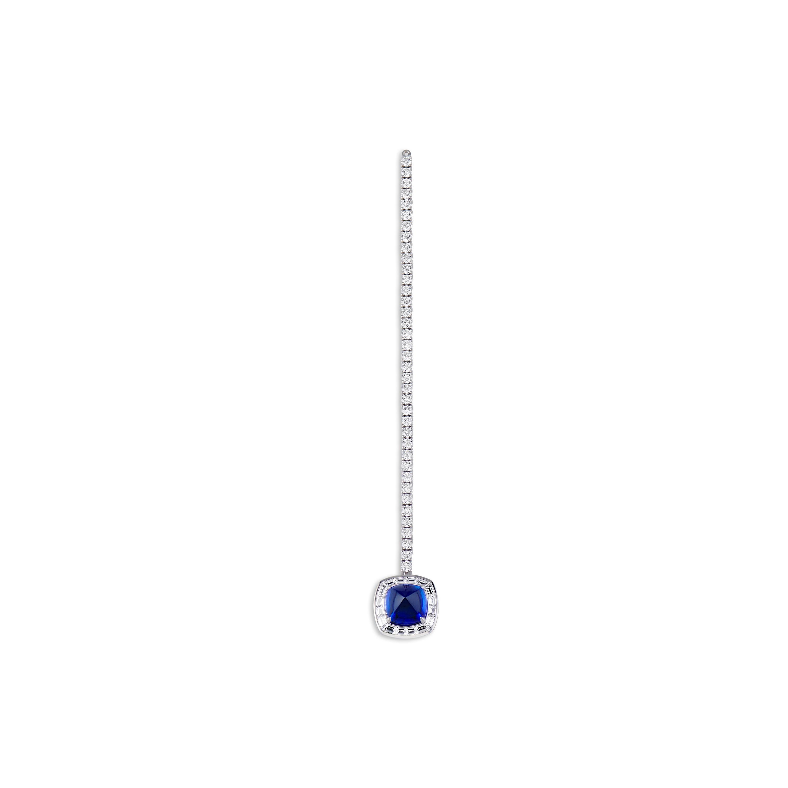 Contemporary Diamond Necklace with Detachable Diamond and Tanzanite Lariat For Sale